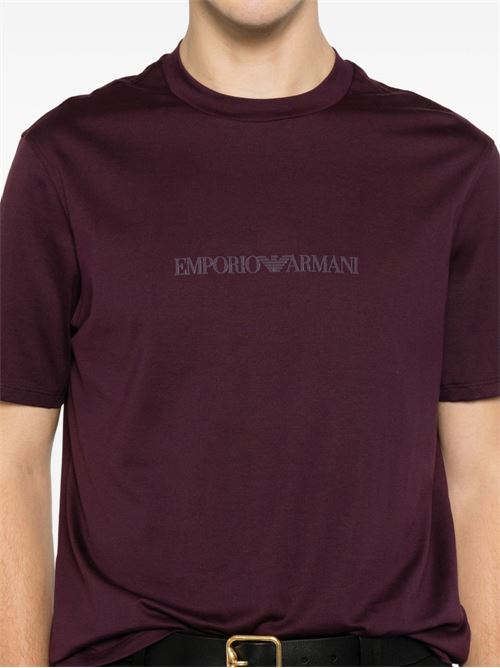 T-shirt uomo Emporio Armani viola in jersey di cotone Pima EMPORIO ARMANI | EM004583AF13669MA117
